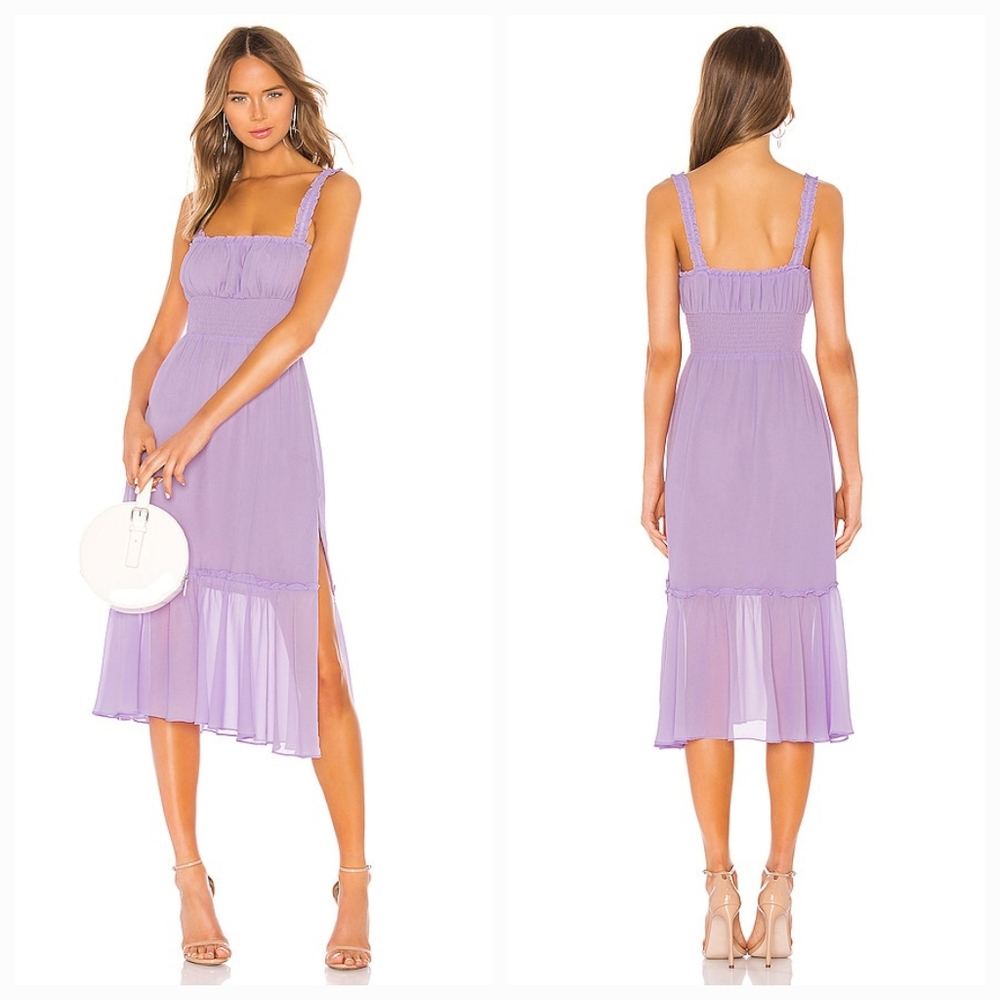 Lovers and Friends Arden Midi Dress in Lilac Purple
